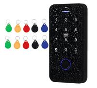 AccessShield Tastiera biometrica per controllo accessi con impronte digitali, impermeabile, sblocco remoto intelligente con 10 portachiavi IC, compatibile Tuya, 13,56 MHz