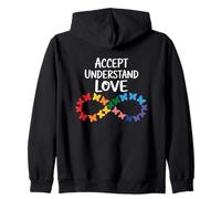 Accetta Comprendi Amore Consapevolezza Autismo Infinity Butterfly Felpa con Cappuccio