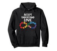 Accetta Comprendi Amore Consapevolezza Autismo Infinity Butterfly Felpa con Cappuccio