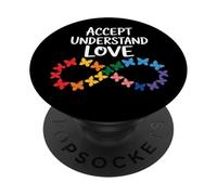 Accetta Comprendi Amore Consapevolezza Autismo Infinity Butterfly PopSockets PopGrip Adesivo