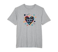 Accettare i Miei difetti: Cuore di Amore per sé ispiratore Maglietta, Uomo Taglie Grandi, Grigio Melange, 2X Tall