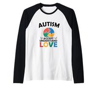 Accettazione della consapevolezza dell'autismo Amore Autistico neurodiverso Maglia con Maniche Raglan