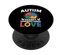 Accettazione della consapevolezza dell'autismo Amore autistico neurodiverso PopSockets PopGrip Adesivo