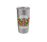 Accettazione della consapevolezza dell'autismo Diverso è OK Butterfly Bicchiere termico in acciaio inox doppia parete