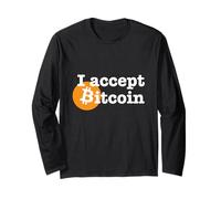 Accetto Il Pagamento Denaro Digitale Criptovaluta Bitcoin Maglia a Manica