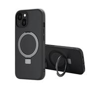 ACCEZZ Stand ad Anello Backcover metallo Cover per Apple iPhone 13, Nero