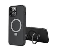 ACCEZZ Stand ad Anello Backcover metallo Cover per Apple iPhone 13 Pro Max, Nero