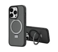 ACCEZZ Stand ad Anello Backcover metallo Cover per Apple iPhone 14 Pro, Nero