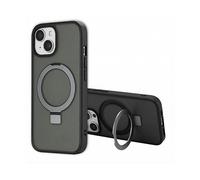ACCEZZ Stand ad Anello Backcover metallo Cover per Apple iPhone 15 Pro, Nero