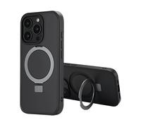 ACCEZZ Stand ad Anello Backcover metallo Cover per Apple iPhone 16 Pro Max, Nero