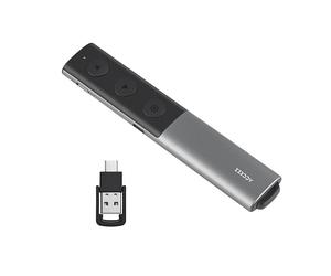 ACCEZZ TELECOMANDO PER PRESENTAZIONI SH00082063 - Grigio, puntatore laser rosso, ricarica USB-C, 50 m wireless