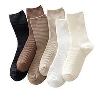 ACCFOD Calzini da donna carini calzini casual atletici estetici calzini in cotone neutro per donne muesli ragazze vestiti, Tinta unita., 9-11