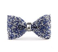 ACCFOD Papillon da uomo con strass di cristallo, pre-annodato, con lunghezza regolabile - Papillon con paillettes e diamanti per feste, banchetti e matrimoni, Blu, Taglia unica