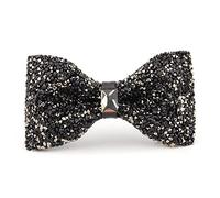 ACCFOD Papillon da uomo con strass di cristallo, pre-annodato, con lunghezza regolabile - Papillon con paillettes e diamanti per festa, banchetto e matrimonio, Nero , Taglia unica