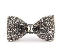 ACCFOD Papillon da uomo con strass di cristallo, pre-legate con diamanti in paillettes e lunghezza regolabile - Papillon per banchetti, matrimoni e feste, Grigio, One Size
