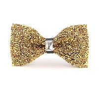 ACCFOD Papillon da uomo con strass di cristallo, pre-legate con diamanti in paillettes e lunghezza regolabile - Papillon per banchetti, matrimoni e feste, Oro, Taglia unica