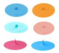 Accfore 6 pezzi Coperchi della tazza del silicone, coperchi della tazza del silicone Coperchi antipolvere guarnizione ermetica per le tazze, tazza di bevanda, tazze, tazza di vetro, tazza di caffè