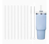 Accfore 8 Pack di cannucce di ricambio per Stanley Tumbler Cups 14 oz, 20 oz, 30 oz, 40 oz, cannucce trasparenti riutilizzabili per Quencher Adventure Travel Tumbler, con 2 spazzole di pulizia