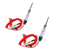 Accfore Test Light Automotive,2 Pcs 6V-12V-24V Circuit Tester,ABS Handle Material,Long Steel Probe Coating PU and Alligator Clip for Sedan, SUV, RV, Truck (Red)
