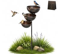 Acchiappapioggia Per Uccelli, Palo Da Giardino In Bronzo, Acchiappapioggia Per Uccelli, Decorazione Da Giardino, Acchiappapioggia Alto In Metallo A Tre Livelli Per Giardino, Per Ape Farfalla