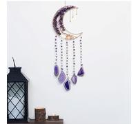 Acchiappasogni a forma di albero della vita con agata viola, cristallo curativo da appendere alla parete, fatto a mano, decorazione artistica da parete per yoga, decorazione per la casa e il