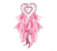 Acchiappasogni a forma di cuore per la decorazione della casa e promuove il positivo dei sogni (rosso chiaro)