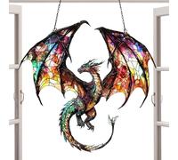 Acchiappasogni a forma di drago, ornamento per finestra di Halloween, decorazione colorata per la casa, dettagli in realizzato a mano, ciondolo riflettente alla luce del sole, per soggiorno