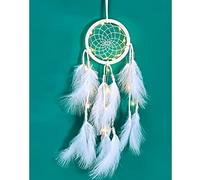 Acchiappasogni a LED bianco acchiappasogni per la camera da letto delle ragazze, fatto a mano da appendere alla parete, decorazione per la casa, artigianato, acchiappasogni, regalo per ragazze, bambini e donne