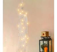 Acchiappasogni, Acchiappasogni con luci, Arazzo da parete in macramè, Acchiappasogni Bohémien, decorazione per la casa, per Casa Soggiorno Camera da Letto Ufficio (A)