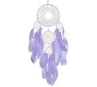 Acchiappasogni Bambini - Decorazione Murale Cameretta | Modello Appeso con Piume | Ornamento Camera | Cinque Anelli Fortunati | Arredo Sogni Sereni per Casa