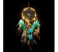 Acchiappasogni Bohemien,Vegena Fatto a Mano Dreamcatcher,L'acchiappasogni di Piume,L'acchiappasogni LED,Dream Catcher per Ornamento Casa a Parete Appeso Regalo Artigianale.