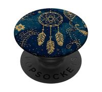 Acchiappasogni Boho Magic Batik Etnico Witchy Blue Dreams PopSockets PopGrip Adesivo