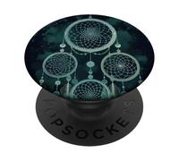 Acchiappasogni Boho Magic Dark Feather Witchy Green Dreams PopSockets PopGrip Adesivo