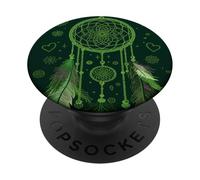 Acchiappasogni Boho Magic Dark Feather Witchy Green Dreams PopSockets PopGrip Adesivo