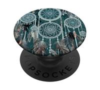 Acchiappasogni Boho Magic Dark Feather Witchy Green Dreams PopSockets PopGrip Adesivo
