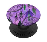 Acchiappasogni Boho Magic Dark Feather Witchy Purple Dreams PopSockets PopGrip Adesivo