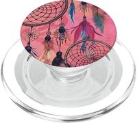 Acchiappasogni Boho Magic Pink Dark Feather Witchy Red Dreams PopSockets PopGrip per MagSafe