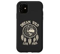 Acchiappasogni Boho stile nativo americano lupo spirito animale Custodia per iPhone 11