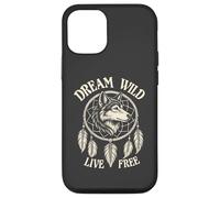 Acchiappasogni Boho stile nativo americano lupo spirito animale Custodia per iPhone 12/12 Pro