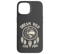 Acchiappasogni Boho stile nativo americano lupo spirito animale Custodia per iPhone 15