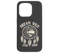 Acchiappasogni Boho stile nativo americano lupo spirito animale Custodia per iPhone 15 Pro