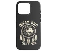 Acchiappasogni Boho stile nativo americano lupo spirito animale Custodia per iPhone 16 Pro