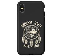 Acchiappasogni Boho stile nativo americano lupo spirito animale Custodia per iPhone X/XS
