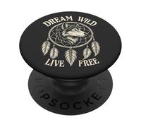 Acchiappasogni Boho stile nativo americano lupo spirito animale PopSockets PopGrip Adesivo