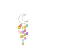 Acchiappasogni Campanelli eolici da appendere a forma di conchiglia lunare | Cerchio pendente for la decorazione della casa degli acchiappasogni(Multicolor)