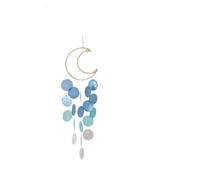 Acchiappasogni Campanelli eolici da appendere a forma di conchiglia lunare | Cerchio pendente for la decorazione della casa degli acchiappasogni(Blue)