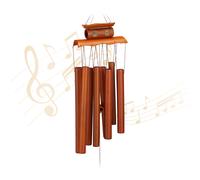 Relaxdays Acchiappasogni, 8 Canne in bambù, Campanelli Scacciapensieri, HxP: 60 x 14 cm, per Esterni e Interni, Marrone