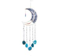 Acchiappasogni con albero della vita e luna, 7 chakra, pietra arcobaleno, gemme naturali, acchiappasole, decorazione da parete per la casa (A7)