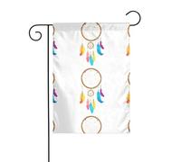 Acchiappasogni con piume colorate, bandiera da giardino, decorazione per cortile, 12x18 pollici per giardino, terrazza, balcone