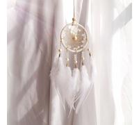 Acchiappasogni con piume, realizzato a mano, per la decorazione della camera da letto e il simbolo culturale (neve e ghiaccio)